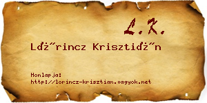 Lőrincz Krisztián névjegykártya