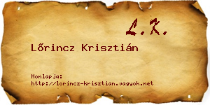 Lőrincz Krisztián névjegykártya